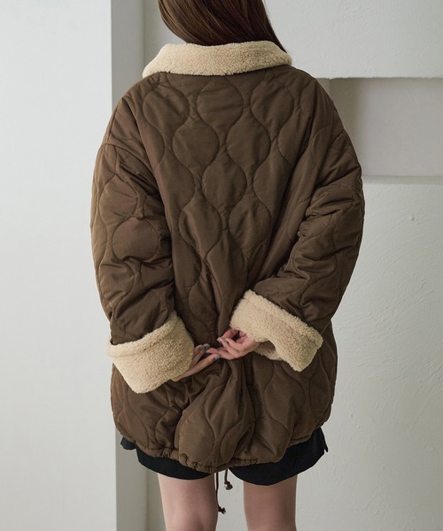 apres jour clair(アプレジュールクレア)の「【apres jour clair】裏ボアキルティングジャケット(ブルゾン・レディース・ブラウン/アイボリー/カーキ/ブラック・フリー/X-LARGE)」の20枚目の写真