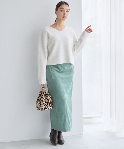 oo ooページ セール】【洗える】アンゴラショートVネックニット116866（ニット