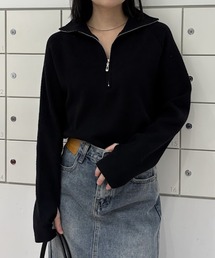 ハイネック ニット ジップアップ」に該当するニット/セーター