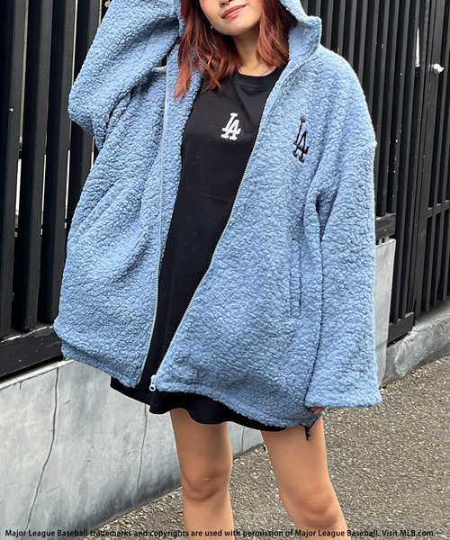 BACK TO THE FIELD（バック トゥー ザ フィールド）の「【MLB】刺繍ロゴパッチボアブルゾン（ブルゾン・レディース・オフホワイト/ブルー/ブラック・FREE）」の15枚目の写真