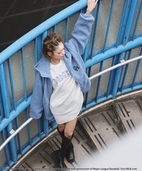 BACK TO THE FIELD（バック トゥー ザ フィールド）の「【MLB】刺繍ロゴパッチボアブルゾン（ブルゾン・レディース・オフホワイト/ブルー/ブラック・FREE）」の18枚目の写真