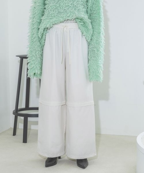 JEANASIS(ジーナシス)の「2WAYダブルウエストパンツ/210480(その他パンツ・レディース・グレー/ブラック/ホワイト・FREE)」の1枚目の写真