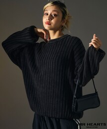 FREAK'S STORE(t[NXXgA)̌WJ MR HEARTS/~X^[n[c WIDE RIB CREW NECK KNIT(jbg/Z[^[)