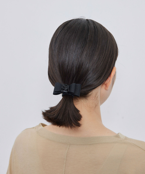 ROPE' PICNIC（ロペピクニック）の「ローズリボンヘアポニー（ヘアゴム・レディース・ベージュ/ブラック・FREE）」の3枚目の写真