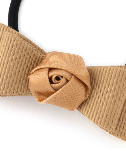 ROPE' PICNIC（ロペピクニック）の「ローズリボンヘアポニー（ヘアゴム・レディース・ベージュ/ブラック・FREE）」の8枚目の写真