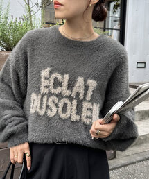 【WEB限定】シャギーショートロゴニット