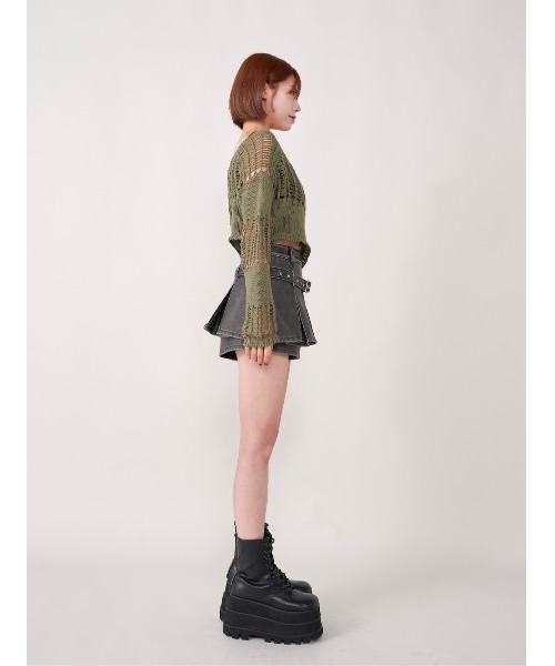 Darich（ダーリッチ）の「アンティークレザープリーツショートパンツ（その他パンツ・レディース・ブラウン/ブラック・S/M）」の15枚目の写真