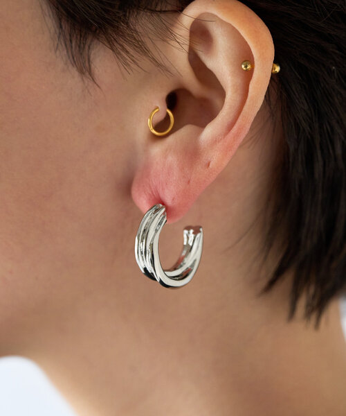 un dix cors（アンディコール）の「ヴィンテージ風フープピアス（ピアス（両耳用）・レディース・ゴールド/シルバー・FREE）」の9枚目の写真