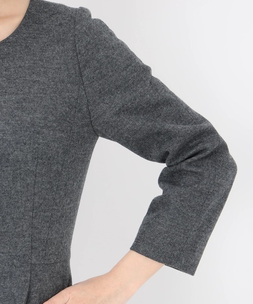 STRAWBERRY-FIELDS（ストロベリーフィールズ）の「ウール天竺美ラインワンピース（ワンピース・レディース・ネイビー/MD.Gray/グレイッシュベージュ・2）」の9枚目の写真