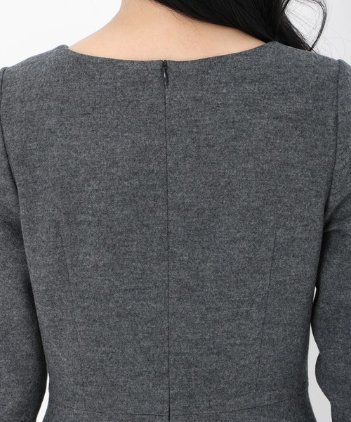 STRAWBERRY-FIELDS（ストロベリーフィールズ）の「ウール天竺美ラインワンピース（ワンピース・レディース・ネイビー/MD.Gray/グレイッシュベージュ・2）」の8枚目の写真