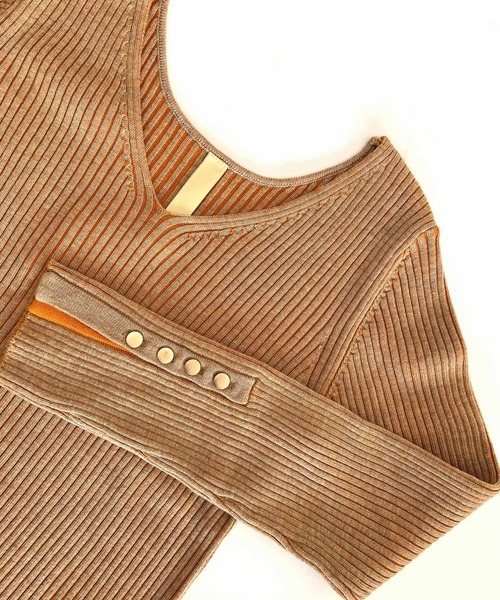 【セール】リブリブVネックニット（ニット/セーター）｜Q（キュー）