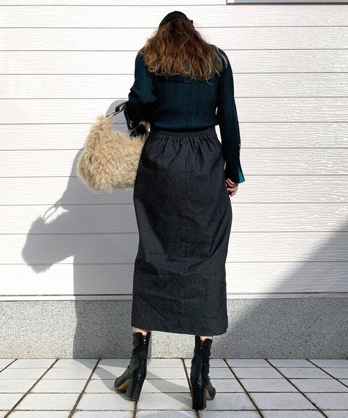 【セール】リブリブVネックニット（ニット/セーター）｜Q（キュー）