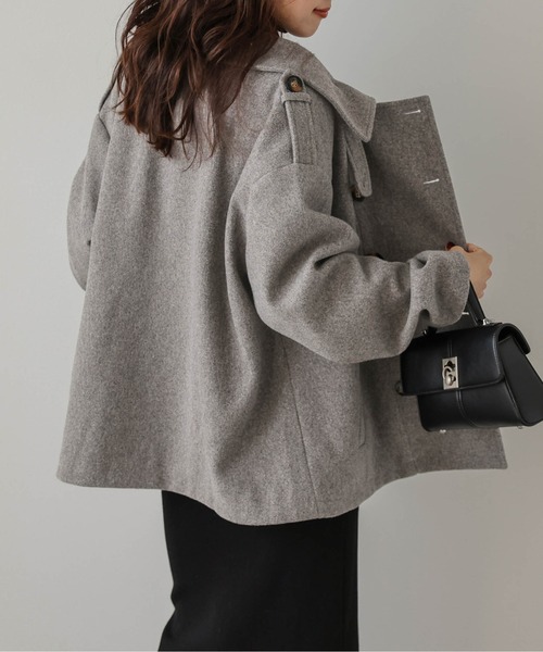 AMELY（エミリー）の「ウールライク Pコート（ピーコート・レディース・ベージュ/ブラック/ネイビー/グレー・フリー）」の13枚目の写真