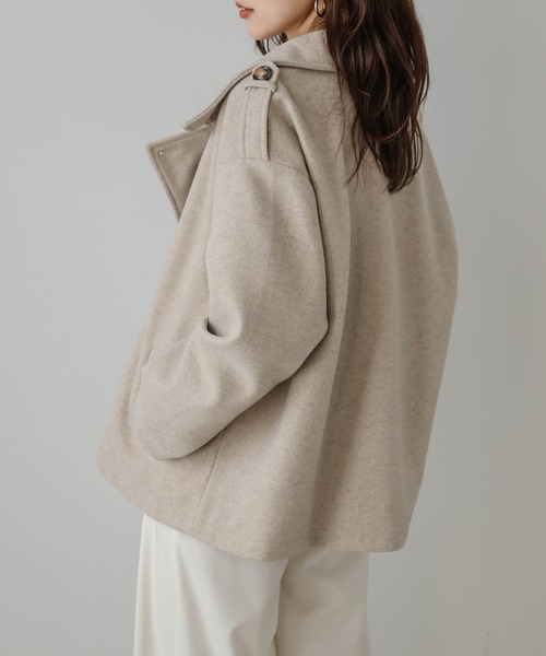 AMELY（エミリー）の「ウールライク Pコート（ピーコート・レディース・ベージュ/ブラック/ネイビー/グレー・フリー）」の16枚目の写真