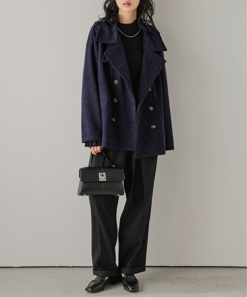 AMELY（エミリー）の「ウールライク Pコート（ピーコート・レディース・ベージュ/ブラック/ネイビー/グレー・フリー）」の18枚目の写真