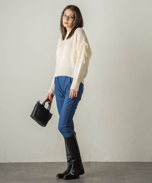 【セール】チュールドッキングピーチヤーンニットプルオーバー≪手洗い可能≫（ニット/セーター）｜ketty（ケティ）