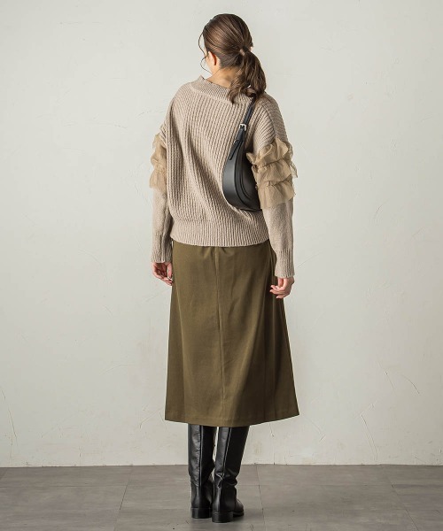 【セール】チュールドッキングピーチヤーンニットプルオーバー≪手洗い可能≫（ニット/セーター）｜ketty（ケティ）