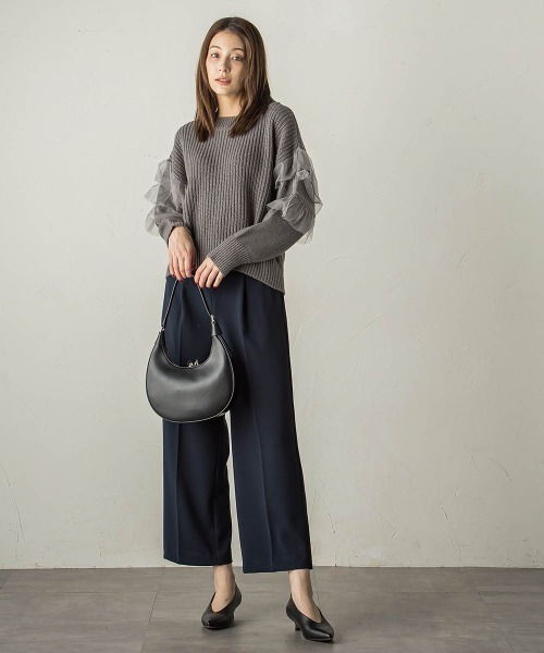 【セール】チュールドッキングピーチヤーンニットプルオーバー≪手洗い可能≫（ニット/セーター）｜ketty（ケティ）