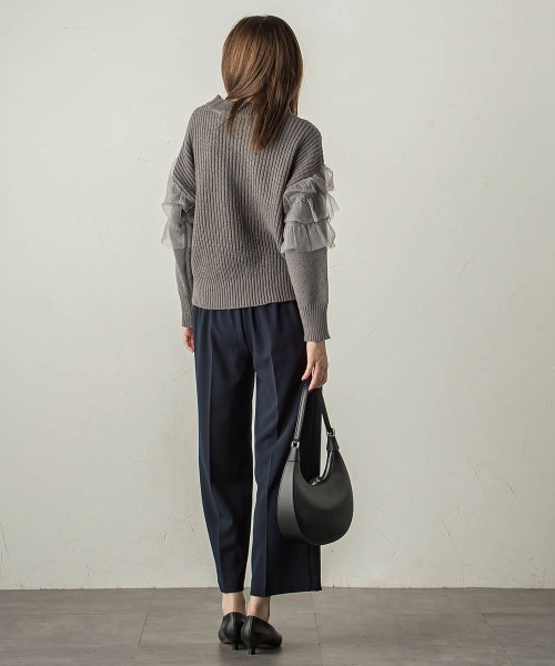 【セール】チュールドッキングピーチヤーンニットプルオーバー≪手洗い可能≫（ニット/セーター）｜ketty（ケティ）