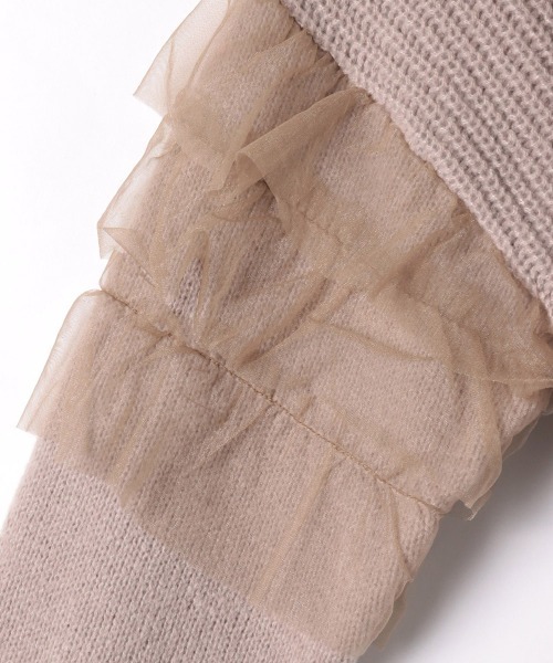 【セール】チュールドッキングピーチヤーンニットプルオーバー≪手洗い可能≫（ニット/セーター）｜ketty（ケティ）