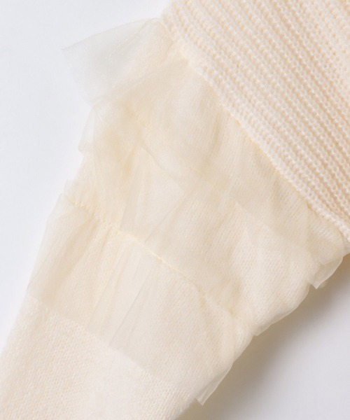 【セール】チュールドッキングピーチヤーンニットプルオーバー≪手洗い可能≫（ニット/セーター）｜ketty（ケティ）