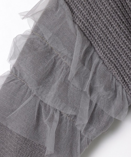 【セール】チュールドッキングピーチヤーンニットプルオーバー≪手洗い可能≫（ニット/セーター）｜ketty（ケティ）