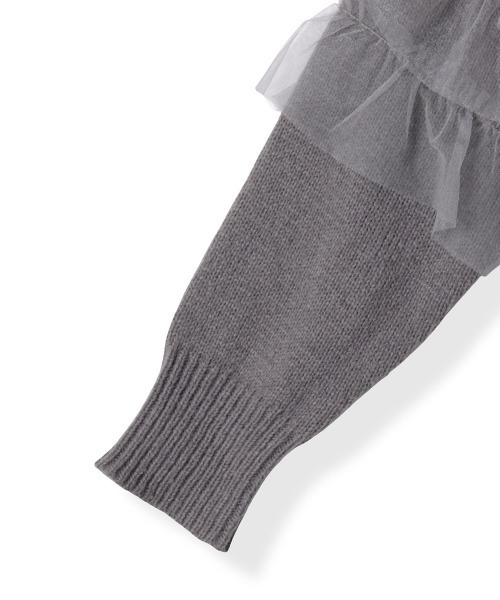 【セール】チュールドッキングピーチヤーンニットプルオーバー≪手洗い可能≫（ニット/セーター）｜ketty（ケティ）