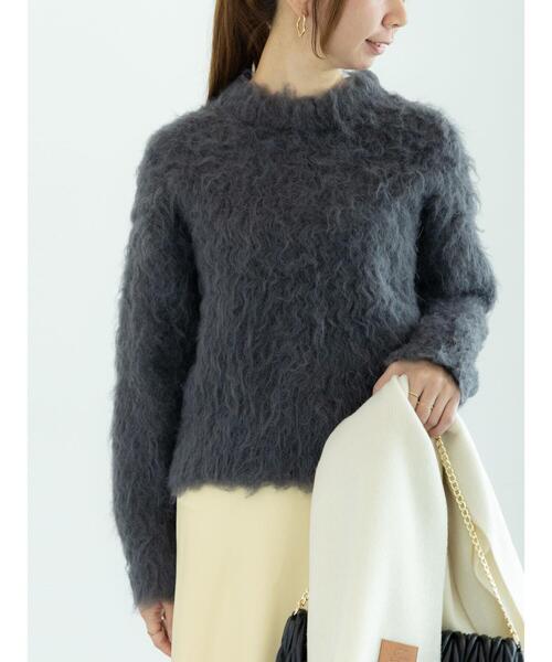 Te chichi（テチチ）の「ブラッシュドヤーンニット（ニット/セーター・レディース・オレンジ/ベージュ/チャコールグレー・F）」の2枚目の写真