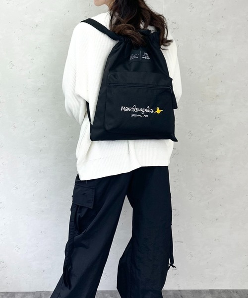 Mark Gonzales（マーク・ゴンザレス）の「MARK GONZALES ART WORK /【web限定】マークゴンザレス　ポリエステルナイロン ロゴ刺繍ナップザック（バックパック/リュック・メンズ・ブラック・FREE）」の9枚目の写真