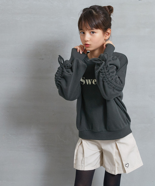 セール】【WEB限定セール】キッズ 裏毛袖シャーリングトップス