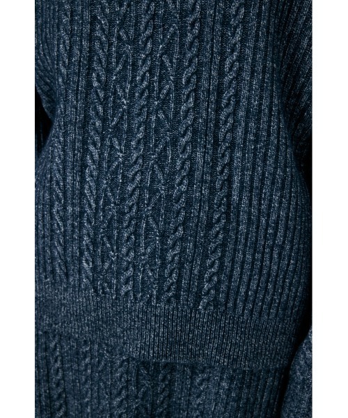 MOUSSY（マウジー）の「RIB CABLE ニットトップス（ニット/セーター・レディース・ブラック/アイボリー/ライトブルー・FREE）」の14枚目の写真