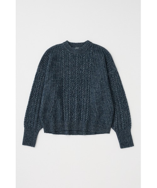 MOUSSY（マウジー）の「RIB CABLE ニットトップス（ニット/セーター・レディース・ブラック/アイボリー/ライトブルー・FREE）」の17枚目の写真