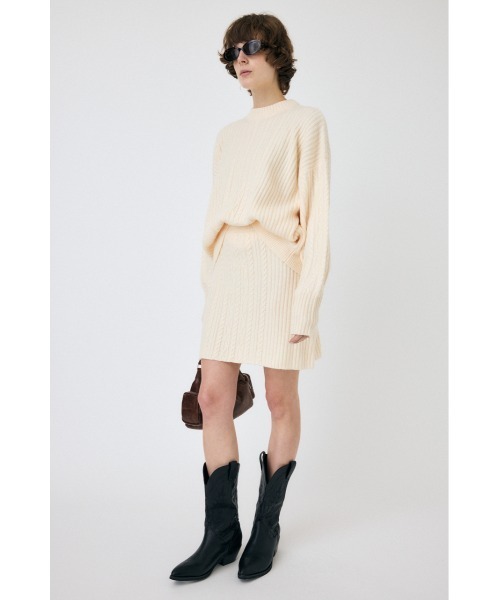 MOUSSY（マウジー）の「RIB CABLE ニットトップス（ニット/セーター・レディース・ブラック/アイボリー/ライトブルー・FREE）」の20枚目の写真