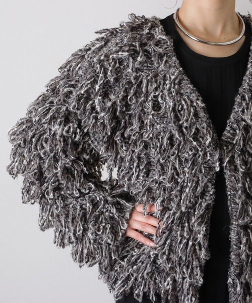 LAULEN（ローレン）の「loop knit v neck knit cardigan /ループ編み Vネック ニット カーディガン（カーディガン/ボレロ・レディース・チャコールグレー/グリーン/アイボリー・FREE）」の15枚目の写真