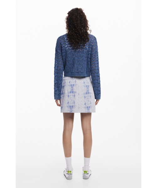 Desigual(デシグアル)の「チェッカーボードプリントミニスカート ライトブルー タイト(デニムスカート・レディース・ブルー・XS/S/M/XL/L)」の3枚目の写真