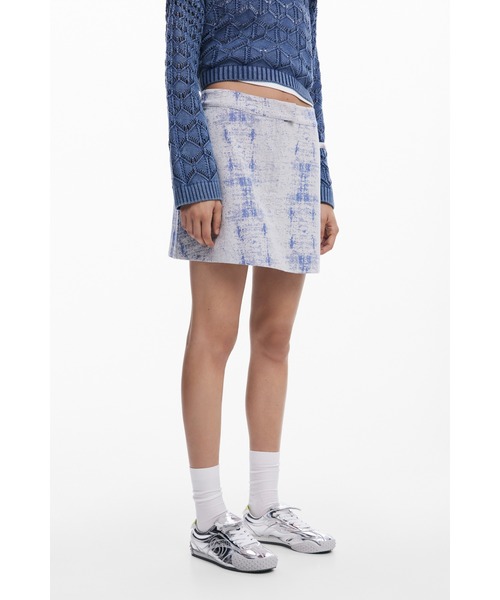 Desigual(デシグアル)の「チェッカーボードプリントミニスカート ライトブルー タイト(デニムスカート・レディース・ブルー・XS/S/M/XL/L)」の4枚目の写真