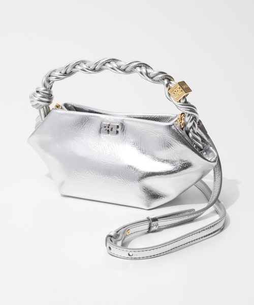 GANNI（ガニー）の「GANNI Bou Bag Mini Metallic ガニー ボウ バッグ ミニ メタリック ハンドバッグ（ハンドバッグ・レディース・シルバー・FREE）」の5枚目の写真