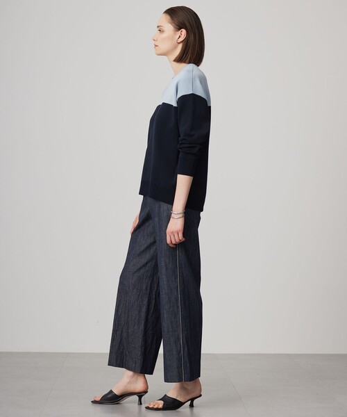 洗える】 コットンリアクティブデニム ワイドストレートパンツ（その他