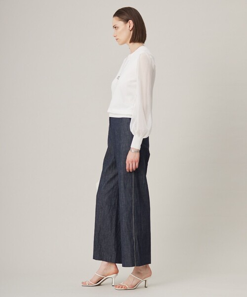 洗える】 コットンリアクティブデニム ワイドストレートパンツ（その他