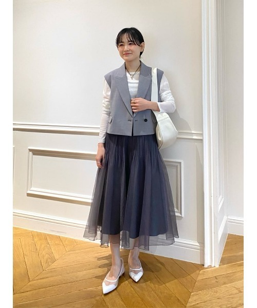 allureville（アルアバイル）の「シアーフライスロングスリープルオーバー（Tシャツ/カットソー・レディース・ライトグレー/ブラック/オフホワイト/オレンジ・2）」の21枚目の写真