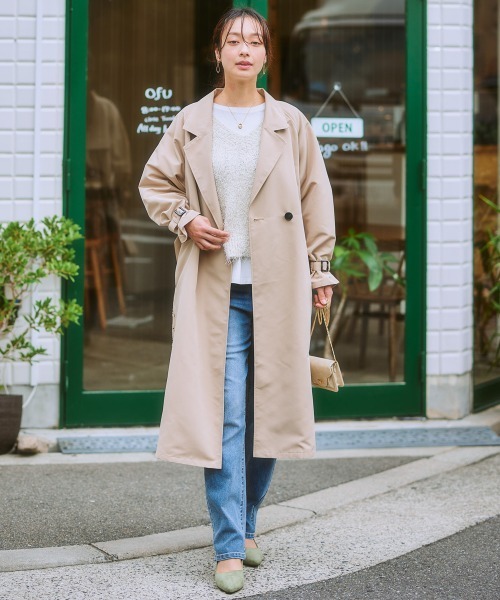 nissen（ニッセン）の「バックパンチングレーストレンチコート（トレンチコート・レディース・ブラック/ベージュ・3L/LL/L/M/S）」の3枚目の写真