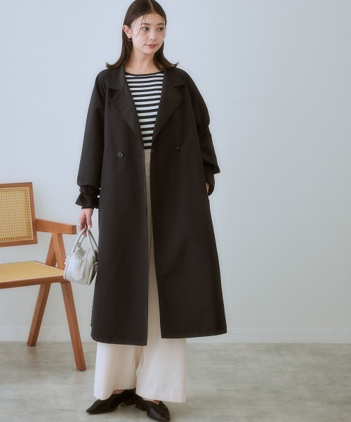 nissen（ニッセン）の「バックパンチングレーストレンチコート（トレンチコート・レディース・ブラック/ベージュ・3L/LL/L/M/S）」の7枚目の写真