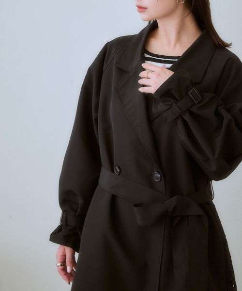 nissen（ニッセン）の「バックパンチングレーストレンチコート（トレンチコート・レディース・ブラック/ベージュ・3L/LL/L/M/S）」の11枚目の写真