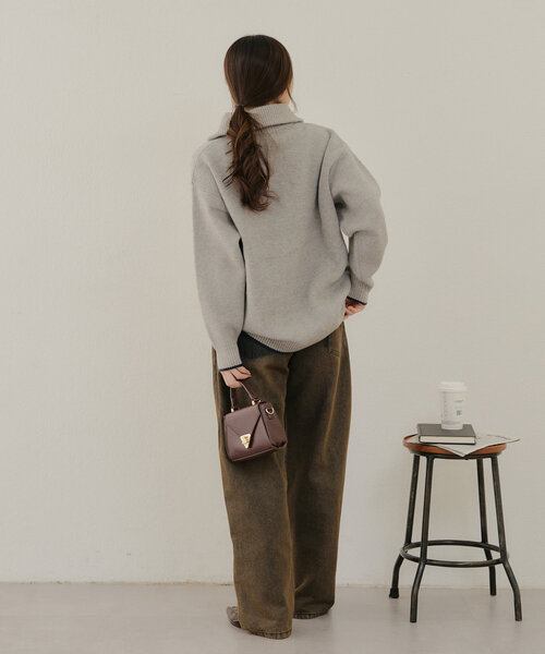 Another Branch olive des olive(アナザーブランチオリーブデオリーブ)の「ハーフZIPロゴニット(ニット/セーター・レディース・オフホワイト/グレー/その他12/ブルー・FREE)」の18枚目の写真