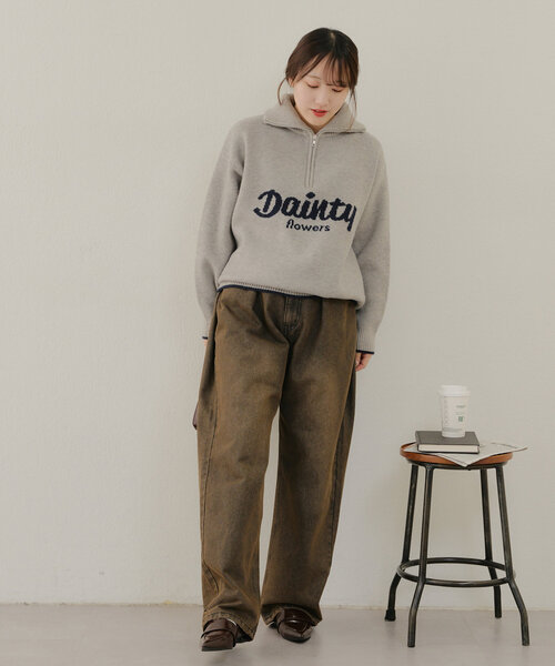 Another Branch olive des olive(アナザーブランチオリーブデオリーブ)の「ハーフZIPロゴニット(ニット/セーター・レディース・オフホワイト/グレー/その他12/ブルー・FREE)」の20枚目の写真