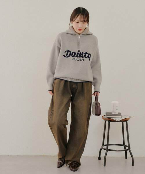 Another Branch olive des olive(アナザーブランチオリーブデオリーブ)の「ハーフZIPロゴニット(ニット/セーター・レディース・オフホワイト/グレー/その他12/ブルー・FREE)」の21枚目の写真