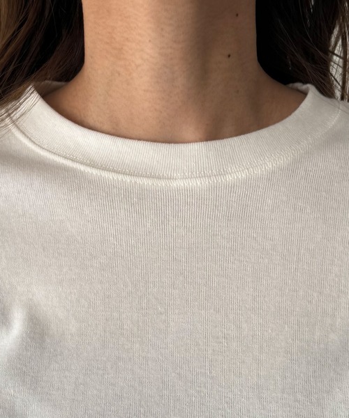 CANAL JEAN（キャナルジーン）の「HARING　クルーBASICロングTシャツ（Tシャツ/カットソー・レディース・ホワイト/ネイビー×ホワイト/グレー・ONE SIZE）」の16枚目の写真