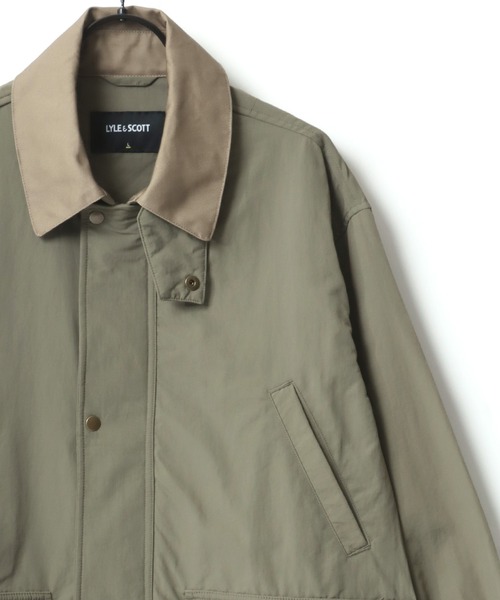 LYLE&SCOTT(ライルアンドスコット)の「LYLE&SCOTT/ライルアンドスコット Nylon Hunting Jacket/オーバーサイズ ナイロン 襟ツイル ショート丈 ハンティングジャケット/ブルゾン/レディース メンズ(ナイロンジャケット・メンズ・ブラウン/カーキ・M/L/LL)」の2枚目の写真