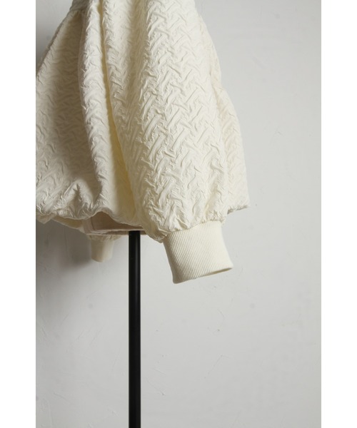 &. NOSTALGIA（アンドドットノスタルジア）の「【ZOZO限定】ふくれジャガードバルーンブルゾン（ブルゾン・レディース・アイボリー/ブラック・M）」の10枚目の写真