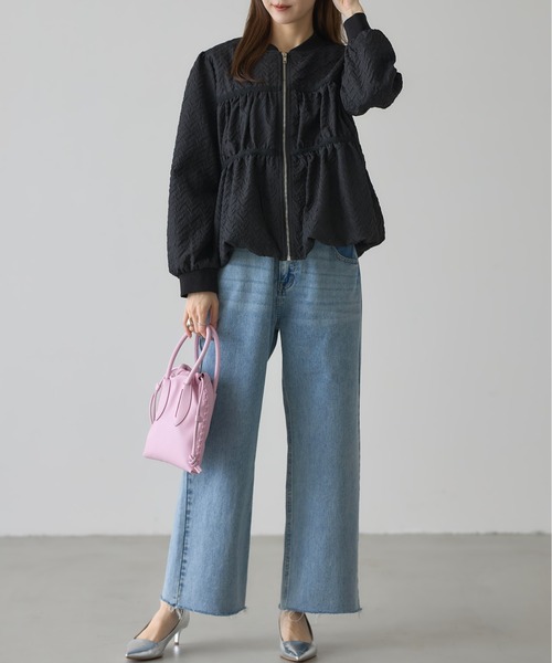 &. NOSTALGIA（アンドドットノスタルジア）の「【ZOZO限定】ふくれジャガードバルーンブルゾン（ブルゾン・レディース・アイボリー/ブラック・M）」の22枚目の写真